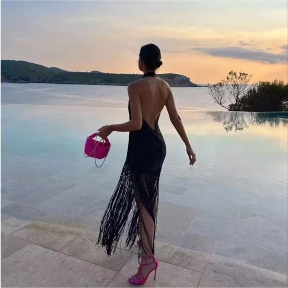 NWT Zara Linen Dress With Fringe —- SOLD ❌❌❌❌❌ - Picture 6 of 16